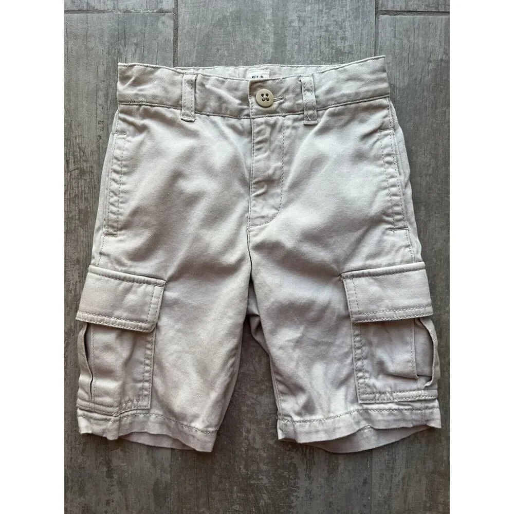 Gap Kids Toddler Boy Cargo Shorts Khaki Tan Cotton Everyday Casual Dressy 5 Slim
